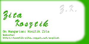 zita kosztik business card
